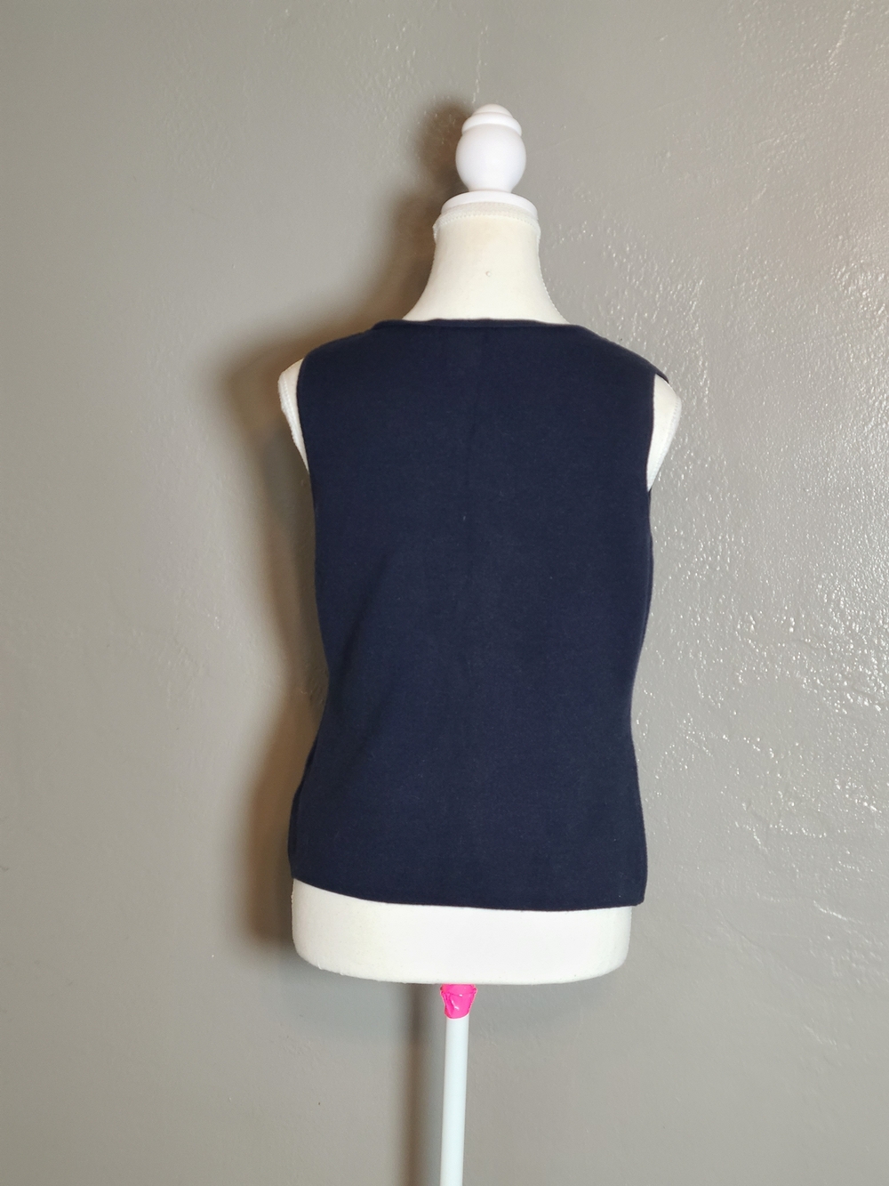 Song of Style By Aimee Song Stylish Womens Navy Knit Top Gold Buttons Medium - Picture 4 of 10